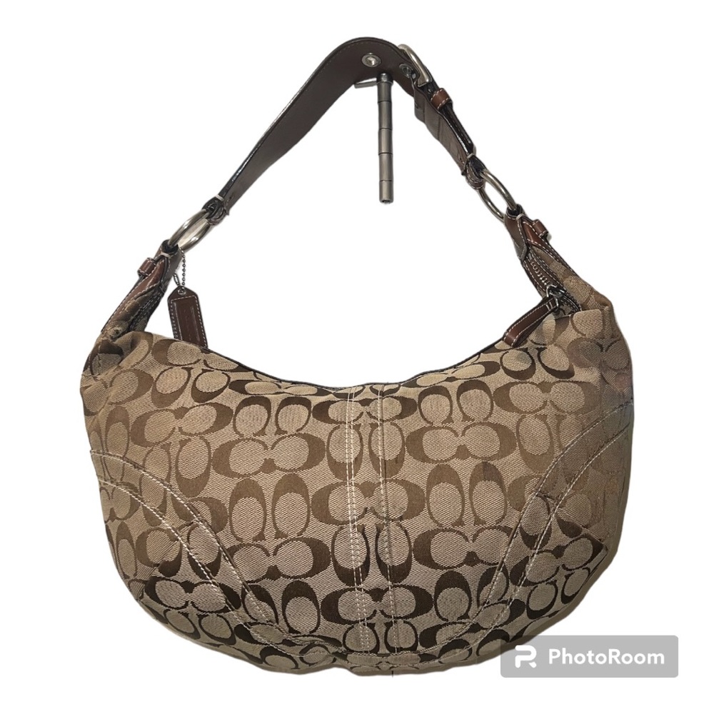 Coach bag | Coach beige /brown | Authentique signature canvas leather Ho…